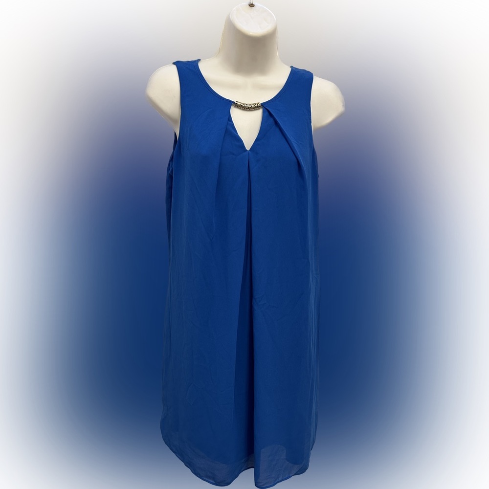 By & By Royal blue polyester mini dress